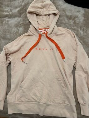 Mother Denim "Move It" Hoodie Beige Sweatshirt Size Small. Peach/Pink. Like New.